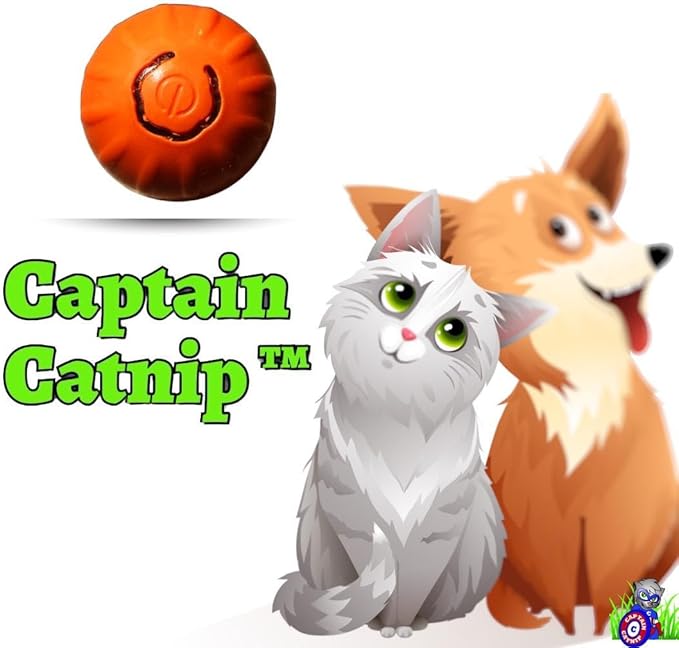 Captain Catnip Bouncing Ball Dog Toy – Smart Automatic Rolling Ball for Dogs & Cats, 200mAh Rechargeable Battery, Fun & Engaging for Small & Medium Dogs & Cats
