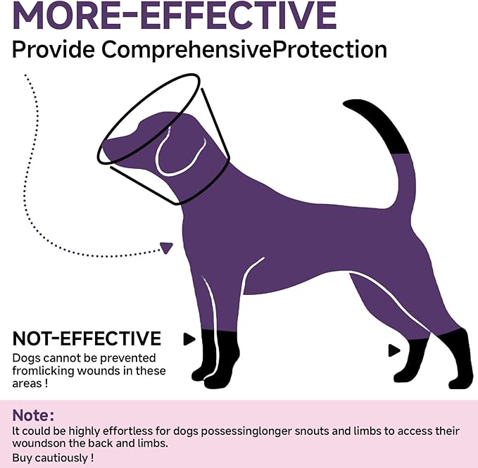 Dog Cone Collar M, Soft Cones for Large Medium Small Dogs,Adjustable Dog Cone Alternative to Stop Licking, Comfy Elizabethan Collar for After Surgery Wound Healing & Hot Spots Purple