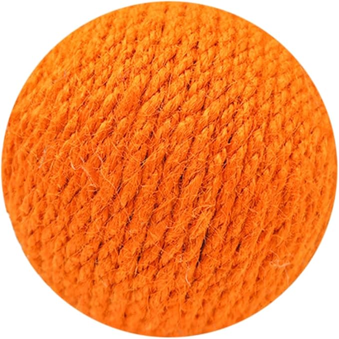 Extra Large 4-Inch Jute Cat Ball Toy (Orange)