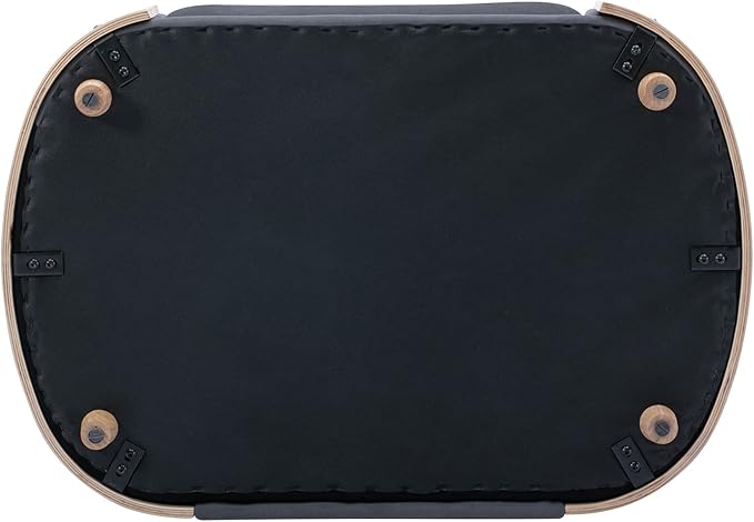 HomSof 38.58" Scandinavian Style Elevated Dog Cat Bed Pet Sofa with Solid Wood Legs and Bent Wood Back with Velvet Cushion,Large Size，Dark Grey