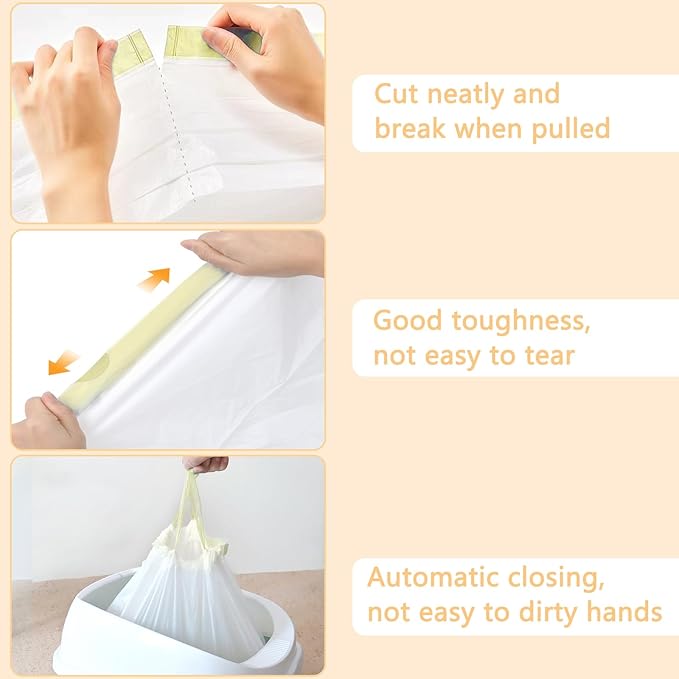 32 Count Cat Litter Box Liners - Large Drawstring Cat Litter Bags, Extra Thick Heavy Duty Durable Litters Tray Pet Cats Pan Liners, Waste Replacement Bags for Self-Cleaning Cats Litter Boxes 18" x 37"