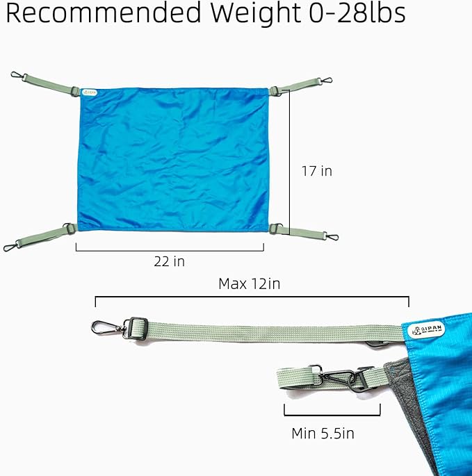 Cat Hammock - Washable Soft Outdoor Mat, Waterproof Cooling Pad for Cats & Small Animals (Large, Blue)