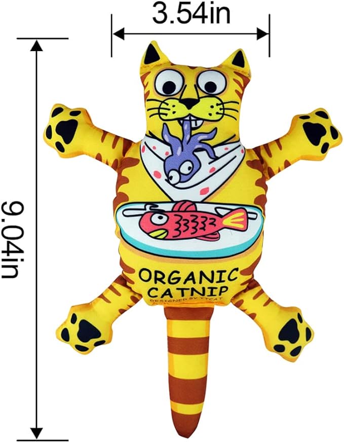 TTcat Organic Catnip Toy for Cats & Kittens,Cat Chew Toy for Indoor Cats,Yellow CAT…