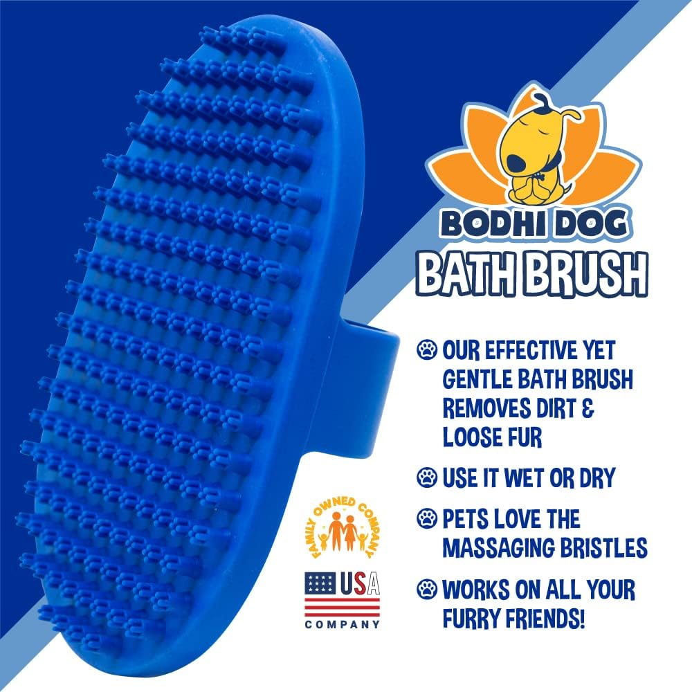Bodhi Dog Grooming Bundle - Oatmeal Shampoo & Conditioner with Bath Brush - Pet Shower Supplies for Dogs and Cats - Gentle Care for Long, Short & Curly Hair, Safe and Effective, Made in USA