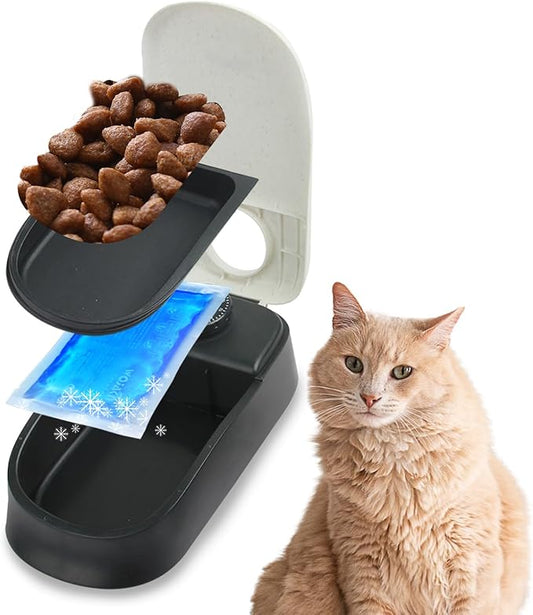 PAWISE Automatic Pet Feeder for Dogs and Cats, 1.5 Cup Food Dispenser Feeder with 48-Hour Timer - Single