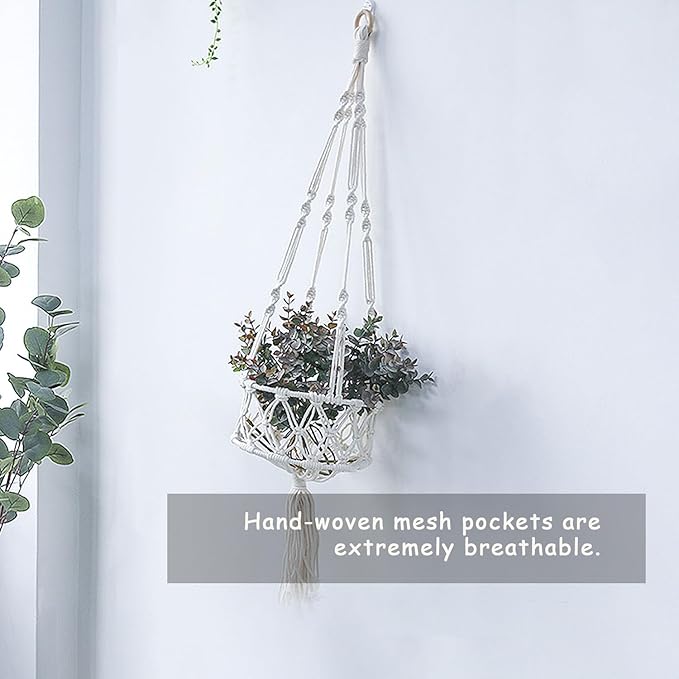 1PCS Macrame Hanging Cat Hammock Indoor Cat Bed Swing Cat's Nest Hanging Basket Cat Hammock Macrame Handwoven Pet Hanging Basket (Fruit Basket)