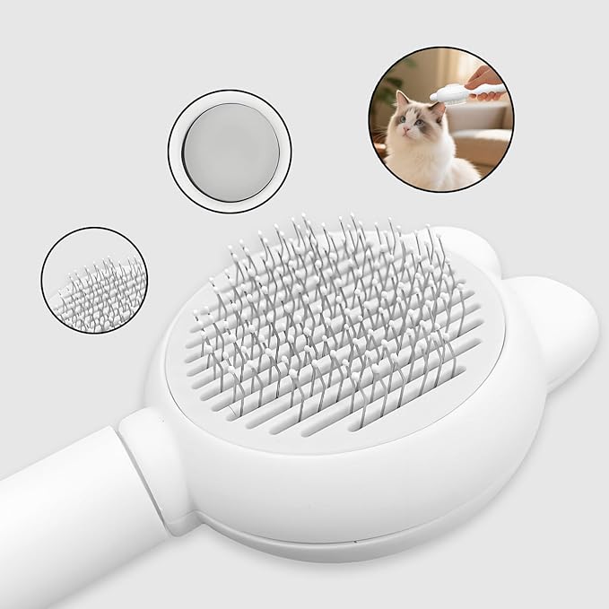 Zoocozy Cat Brush for Shedding, Dog Deshedding Brush, Pet Hair Removal Tool for Puppy Pitten(White)