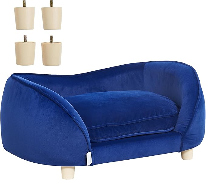 VEVOR Dog Bed, Dog Couch for Small Dogs and Cats, Soft Velvety Pet Sofa and Chair, 35 lbs Load Capacity, Blue