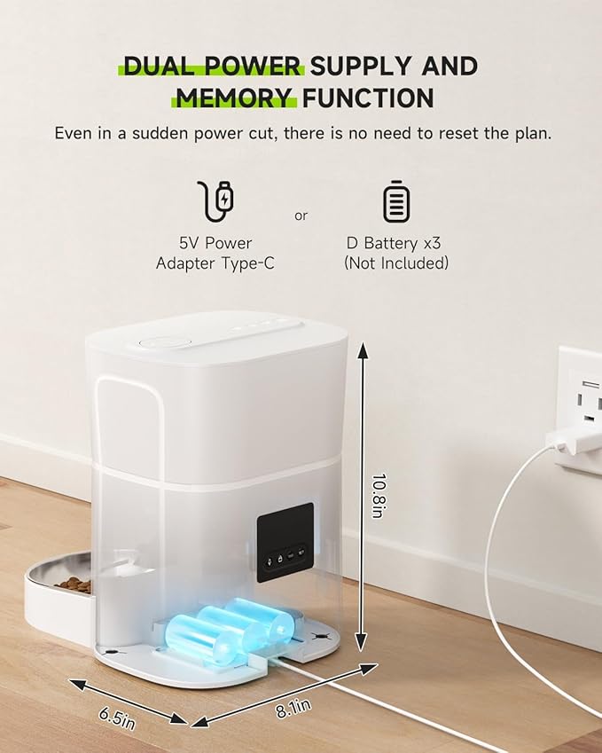 3L Automatic Cat Feeder +Wireless Cat Water Fountain Stainless Steel 4.5L Set, 5G & 2.4G Wi-Fi Pet Food Dispenser Pet Feeder, Pet Dry Food, 1-10 Meals Per Day