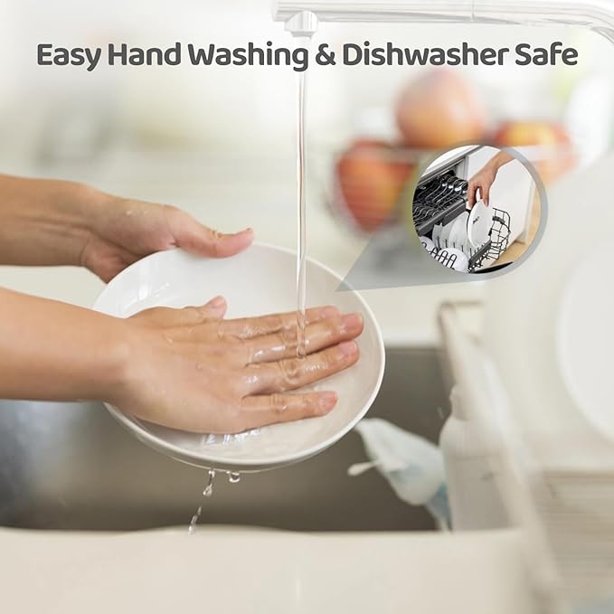 Dorakitten Ceramic Cat Bowls 6 Pack, No Whisker Fatigue Wide Shallow Cat Dishes with Non-Slip Silicone Bottom, Pet Food & Water Plates, 15cm Diameter