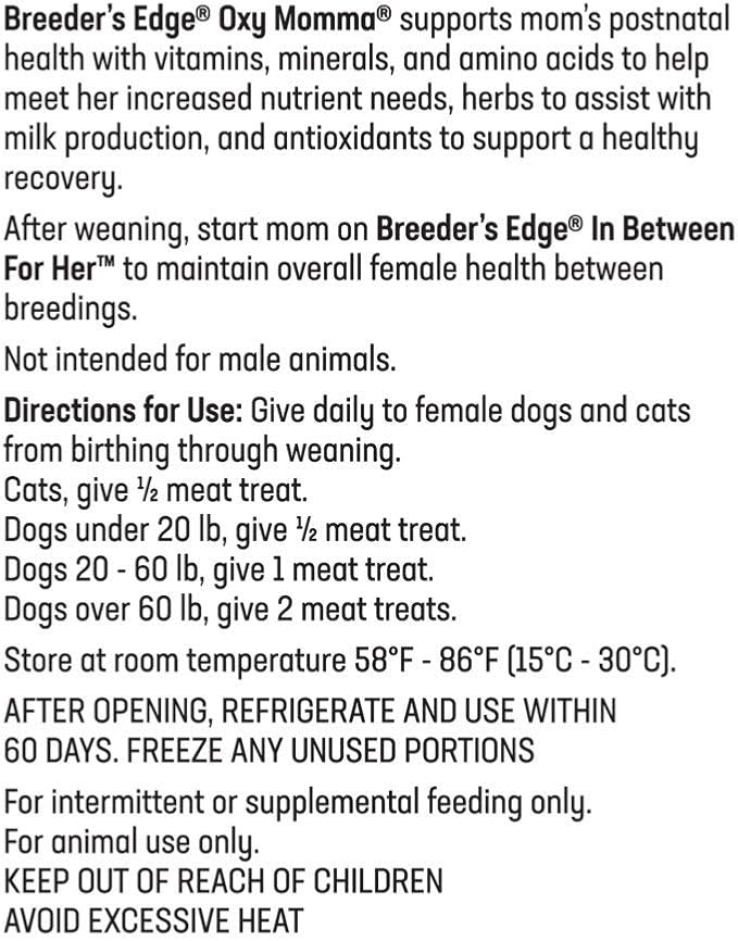 Revival Animal Health Breeder's Edge Oxy Momma- Nursing & Recovery Supplement- 40ct Meat Treats (Packaging May Vary)
