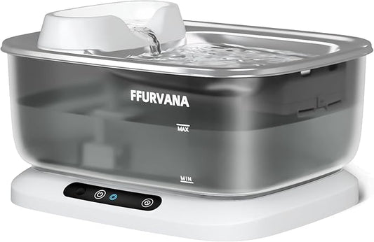 Pet Water Fountain, for Large Dogs, 68 Days Battery Life, 7L Smart Dog Drinking Fountain, Quiet Design, Dual Modes (Wireless & Wired), Food-Grade Stainless Steel for Multi-Pet Homes