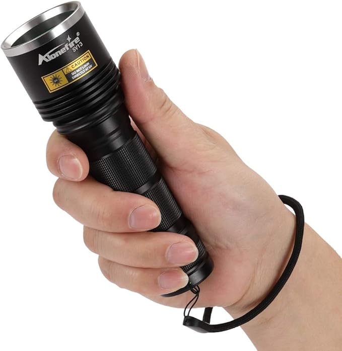 ALONEFIRE SV13 15W 365nm UV Flashlight Rechargeable Ultraviolet Woods Lamp Powerful Black Light for Pet Urine Detector, Resin, Bed Bug, Scorpion, Fishing with UV Protective Glasses, Battery, Charger