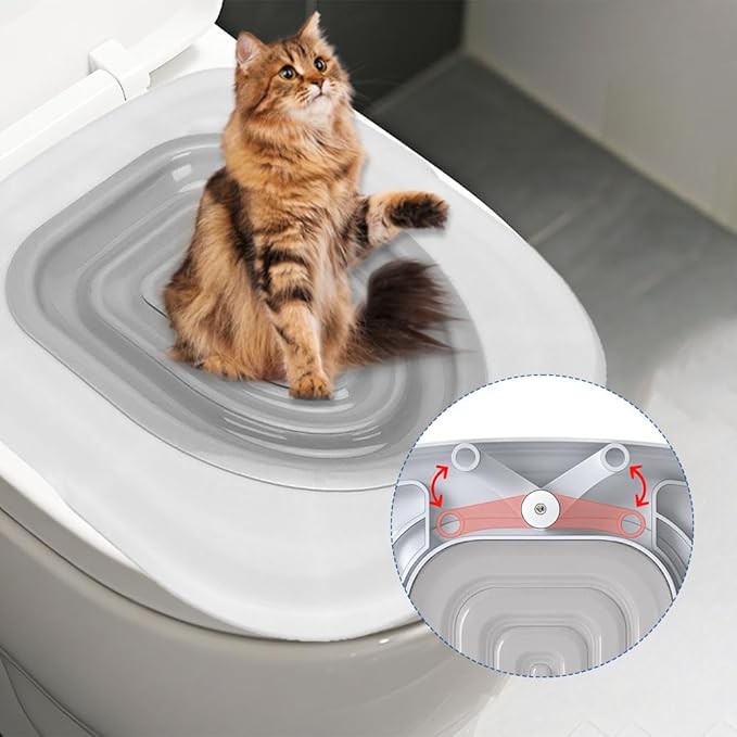 Cat Toilet Training Kit, Toilet Training for Cats,Professional Cat Urinal Reusable Kit System Trainer Seat Tool Pet Cleaning Most Toilets with Extra Tray Environment