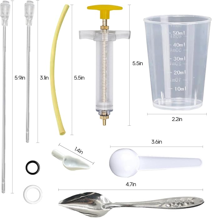 8 Pcs Bird Feeding Syringe Set Feeding Tubes for Baby Birds Parrot Hand Feeding Syringe Pet Syringe Feeding Tube Stainless Steel Metal Feeding Spoon Small Animals (20ml-Set of Eight)