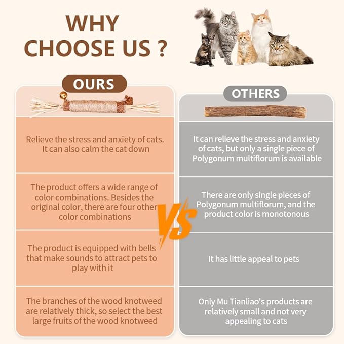 Natural Dried Matatabi Cat Chew Stick with Gall Fruit, Raffia Grass & Bell Cat Ball Toys, Handmade Silvervine Sticks Interactive Catnip Toy for Teething & Entertainment (Size M Color A)