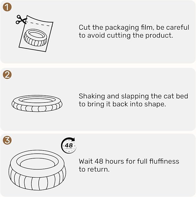 FUKUMARU Cat Bed, Washable Round Cat Beds for Indoor Cats, Soft Fluffy Corduroy Pet Bed for Cats and Puppy, Cute Small Dog Beds, Grey