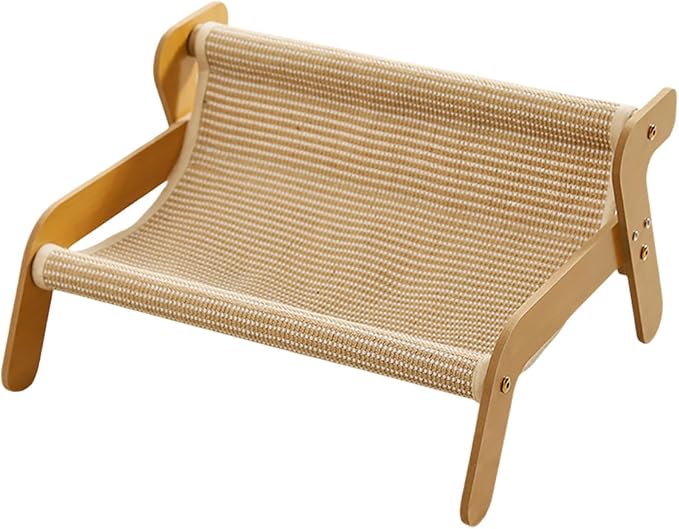 The Claw Lounge, Cat Sisal Chair, 2 in 1 Cats Hammock Lounge, Wear-Resistant Scratching Pad Lounge Chair, Cat-Friendly Summer Breathable Fabric for Indoor Cats (Linen)