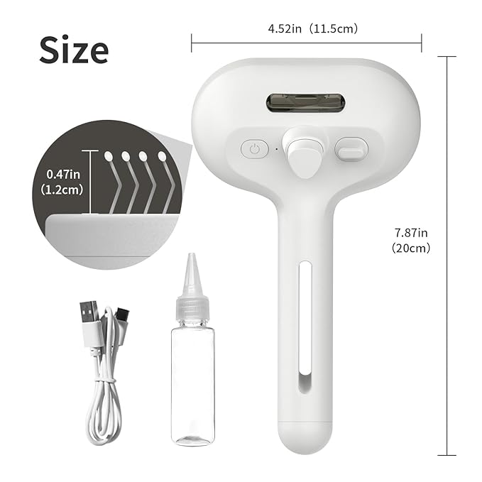 3 In 1 Self Cleaning Steamy Pet Brush - Anti-Static, Grooming Tool for Long and Short Hair Pets, Removes Loose Hair and Reduces Shedding, White