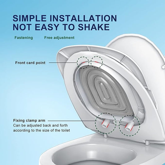 Cat Toilet Training System, Professional Teach Cat to Use Toilet Cat Toilet Training Kit Universal Reusable Kitty Toilet Trainer Urinal Seat with Design Blue Tray (White Tray, 1 Gray Inner Support)