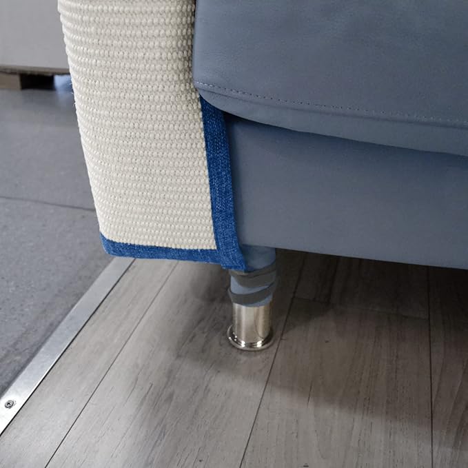 Cat Scratch Furniture Protector with Natural Sisal for Protecting Couch Sofa Chair Furniture 19.7’’H*23.6’’W (Dark Blue, Right Hand)