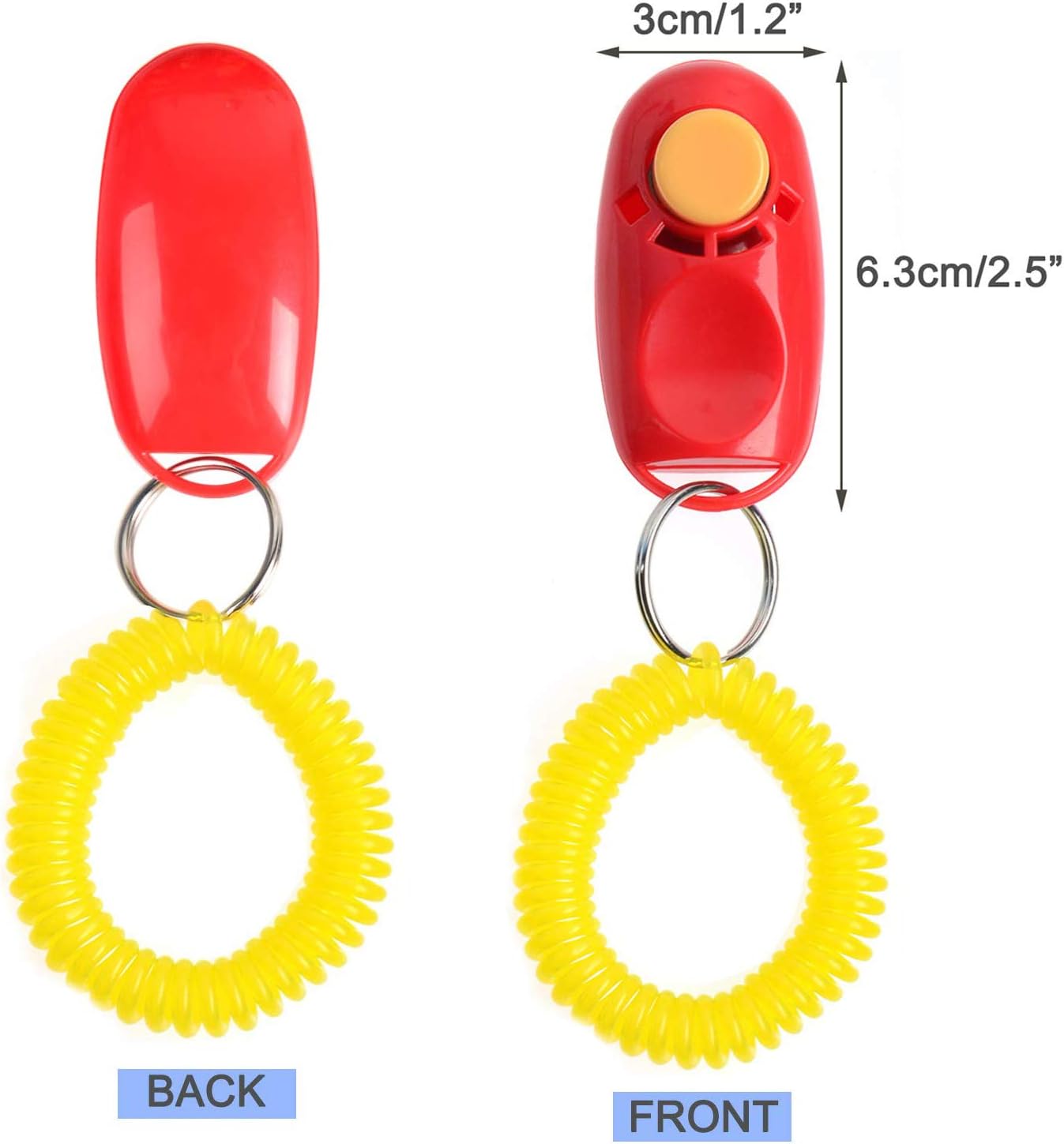 Rocutus 10-Piece Colorful Pet Training Clickers with Wrist Strap - Train Dogs, Cats, Horses & More