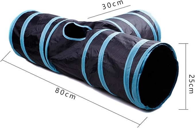 Foldable Cat Tunnels With Toy Ball - Indoor Play Tube for Large Cats, Kittens, and Rabbits (3 Way)