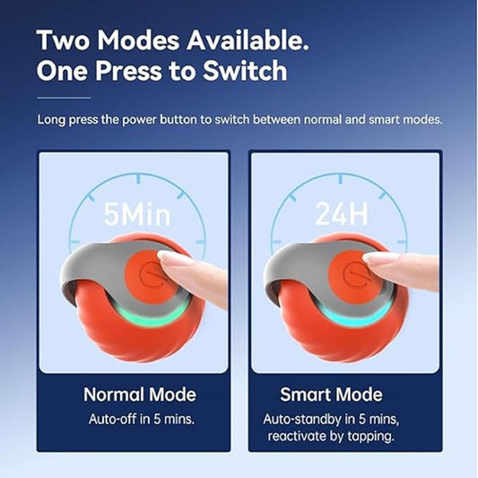 Interactive Cat Toy Ball for Indoor Cats, 2025 New Fast Self Rolling Ball Cat Toy on Carpet, Smart Interactive Automatic Cat Toy Ball for Gifts for Indoor Cats, Moving Cat Toy Ball with Tail (Orange)