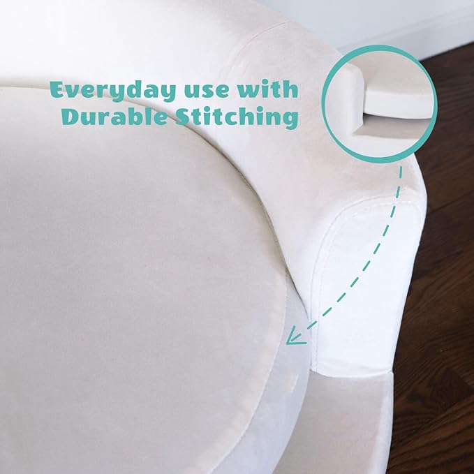 Critter Sitters 28-In. Elegant Circular Dog & Cat Sofa, Modern Elevated Pet Bed in Faux-Velvet White, Comfortable for Small to Medium-Sized Pets