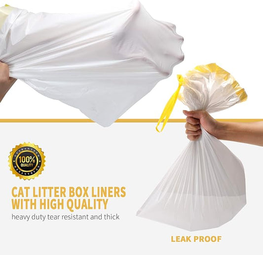 KONE Cat Litter Box Liners Jumbo 45 x 18 inch Heavy Duty Drawstring Bags 20 Count