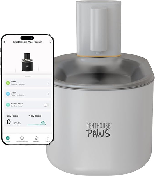 Smart Wireless Cat Water Fountain, 3.5L/118oz Automatic Pet Water Dispenser with App Control, Ultra Quiet, UV Sterilization & Filtered Flow for Cats & Dogs