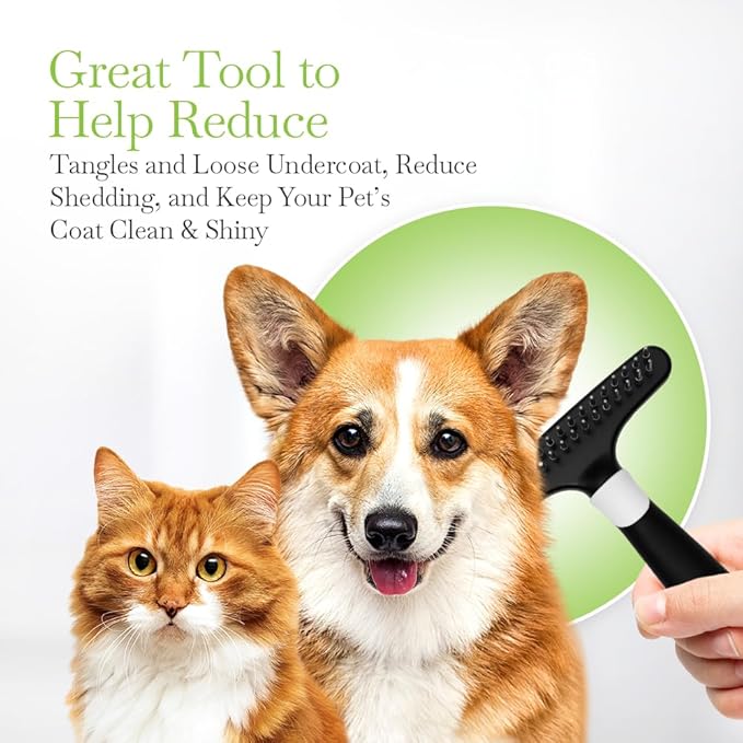 Fuller Brush Undercoat Pet Rake - 33 Sturdy Tapered Steel Pins Inset into Polypropylene Head - Ergonomically Designed Rubberized Handle - Reduce Tangles, Remove Loose Undercoat for Shed-Free Groom