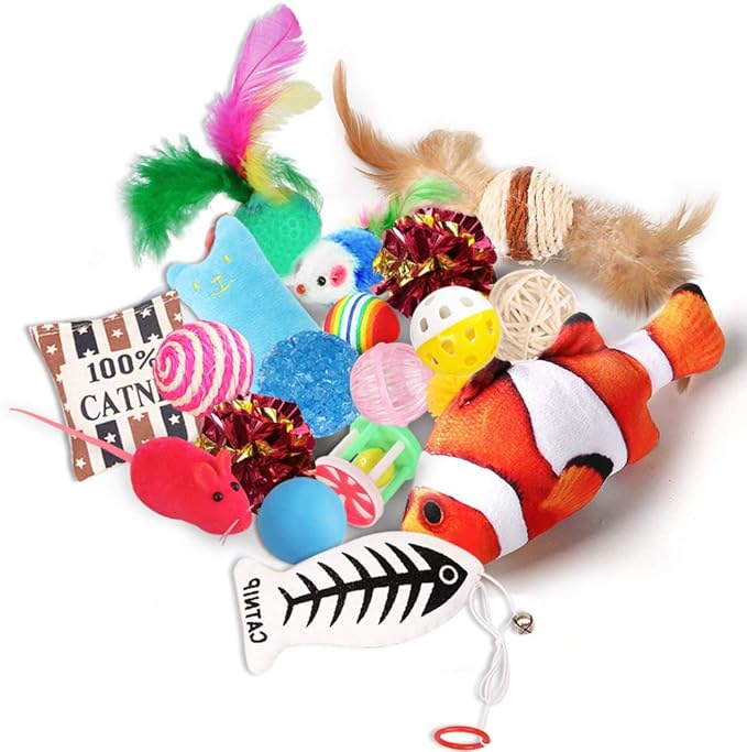 Cat Toys Variety Pack for Kitty 20 Pieces & Pet Gifts for Christmas