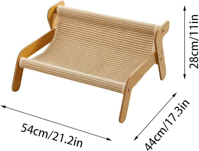 The Claw Lounge, Cat Sisal Chair, 2 in 1 Cats Hammock Lounge, Wear-Resistant Scratching Pad Lounge Chair, Cat-Friendly Summer Breathable Fabric for Indoor Cats (Linen)