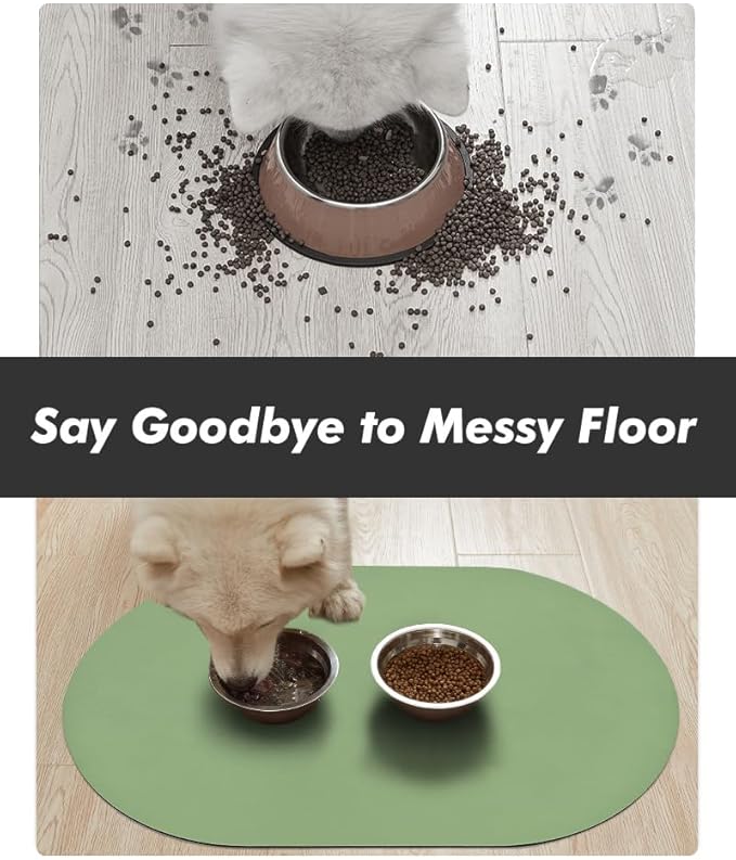 Absorbent Dog Food Mat-Dog Cat Mat for Food and Water Bowl, Quick Dry Pet Food Mat, No Stains Pet Feeding Pad, Cat Accessories Pet Supplies Mat for Messy Drinkers