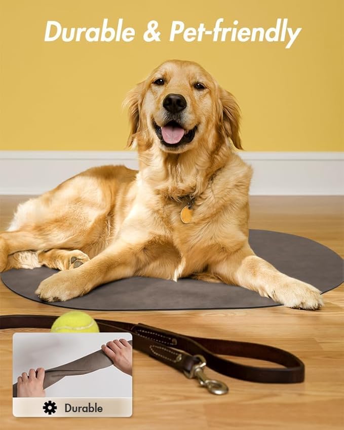 MontVoo Absorbent Dog Water Mat-Dog Mat for Food and Water Bowl, Quick Dry Pet Feeding Mat, No Stains Dog Food mat, Dog Accessories Pet Supplies Mat-Dog Water Bowl Mat for Messy Drinkers, BROWN