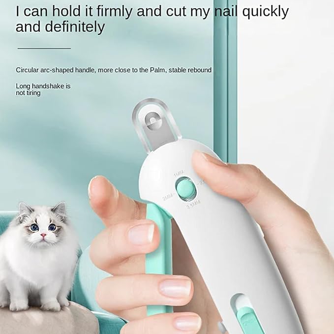 Celery Pets Nail Clippers, Adjustable Claw Clippers for Cats, Round-Hole Trimmer with Dust Storage, Safe Pet Claw Clipper Grooming Tool, Adjustable Nail Cutter for Small Large Cat/Dog (Blue)