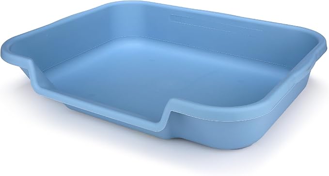 KittyGoHere Senior Cat Litter Box 1 Pack, Large Blue Low Entrance Kitty Litter Box, Sized for Cats Comfort, Perfect for Senior and Arthritic Cats, Made in USA