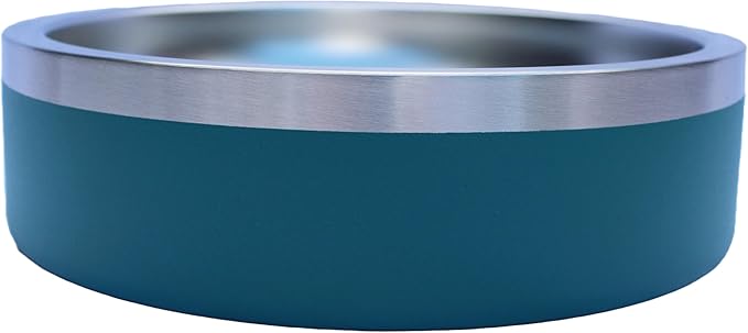 Custom Dog Bowl with Paws and Name - Engraved, Nonslip, Personalized, Custom Cat Bowl, 304 Stainless Steel, Feeding, Pet Supplies (Teal, Small -18oz)
