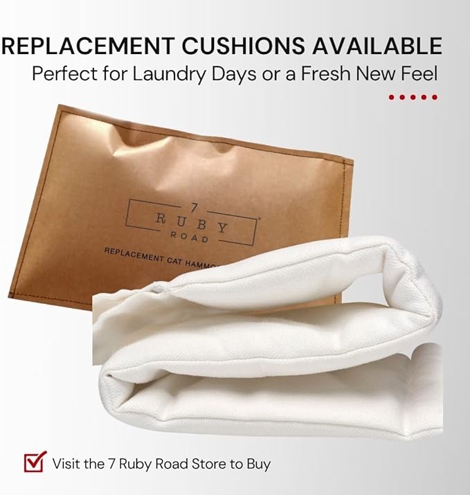 7 Ruby Road Cat Hammock Wall Mounted for Large and Indoor Cats or Kitty, Cute Bed Perch Shelf for Sleeping, Climbing and Lounging, Modern Shelves and Perches, Wooden Mount Cat Wall Furniture & Beds