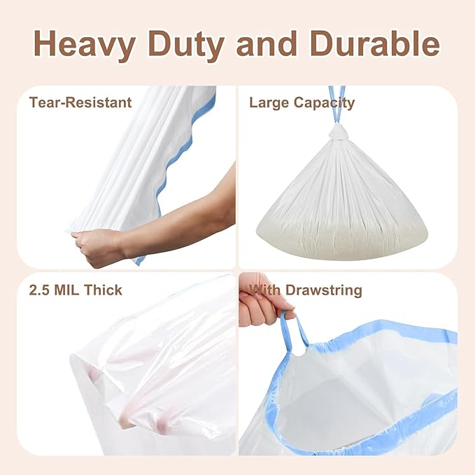 34 Pack Litter Box Liners Compatible with Safe Pets ScoopFree Crystal Pro Cat Litter Box, Large Cat Waste Poop Bags with Drawstring Heavy Duty Tear-free- 37" x 13"(Cardboard NOT Included)