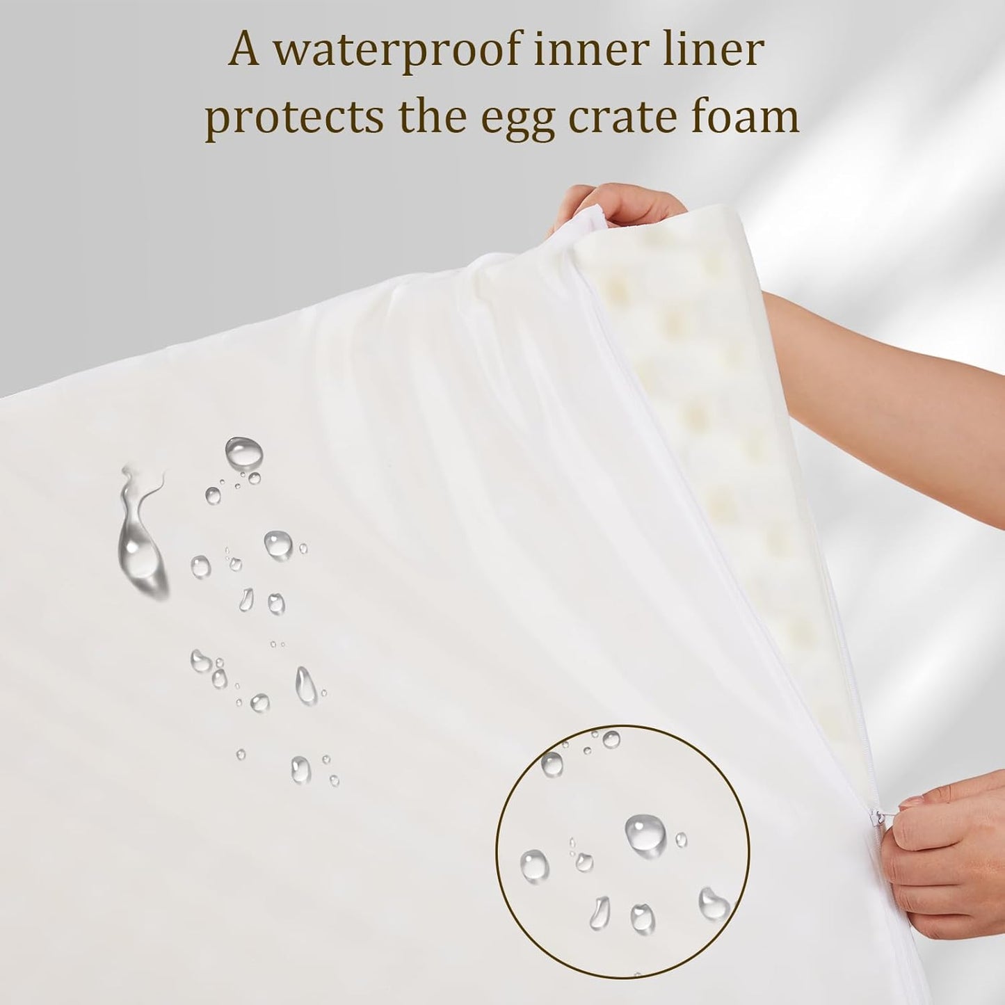 Bedfolks Orthopedic Dog Bed, Big Waterproof Dog Sofa Bed for Large Dogs, Egg Foam Pet Couch Bed with Removable Washable Cover and Nonslip Bottom, Light Grey