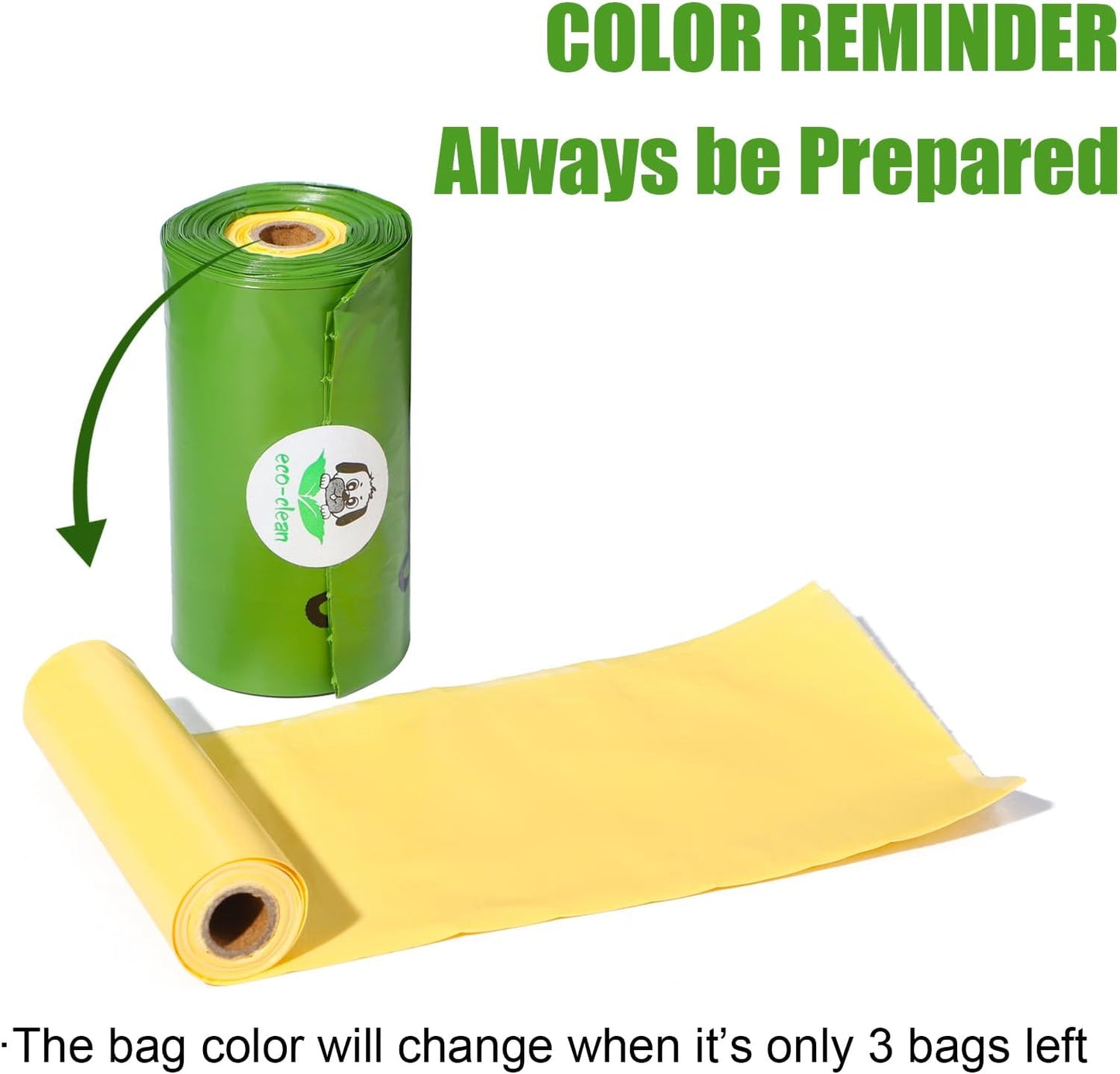 ECO-CLEAN Dog Poop Bags with 3 Bags Left Indicator - 360 Count Extra Thick and Leak Proof Pet Waste Bags with 1 dispenser, Unscented