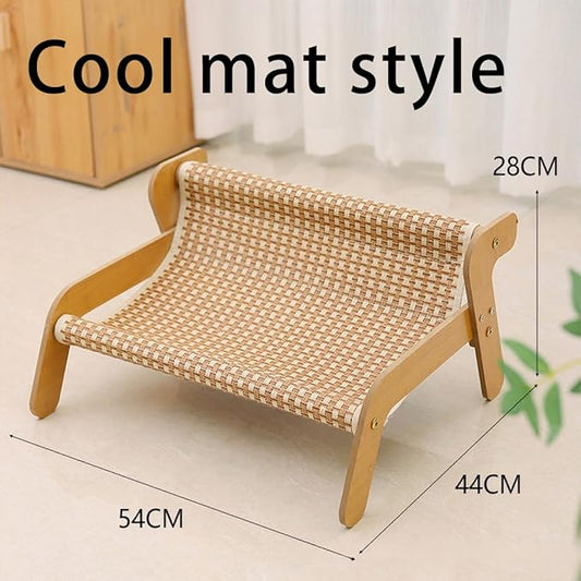 Mellowkin Cat Scratcher Couch, Stylish 2-in-1 Wavy Sisal Lounge Chair and Rocker, Durable Scratching Furniture for Indoor Cats (Cool mat Style)