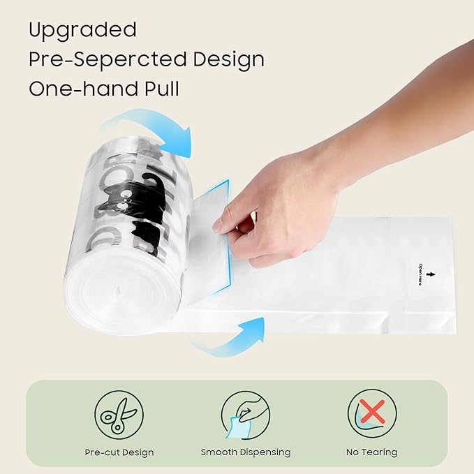 90 Pack Cat Litter Box Robot 4 and 3 Waste Bags, Tear-free, Transparent, Sensor-compatible, Automatic Litter Box Liners Bags, 9-11 Gallon Capacity