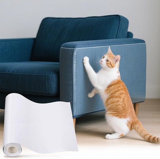 uxcell Anti Scratch Furniture Protector, 1 Roll 197" x 12" Single-Sided Sticky Couch Protector from Cat Claws, Clear Protectors from Cats Scratching for Sofa Corners, Walls, Doors