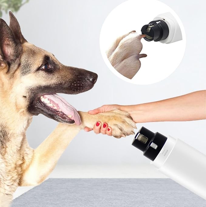 Quiet Rechargeable Pet Nail Grinder - Dog Nail Clippers and Grinder - With LED Lights and Quick Sensor, Diamond-Tip Dust Collector, Suitable for Large Dogs, Small Cats, and Rabbits (Light Green)