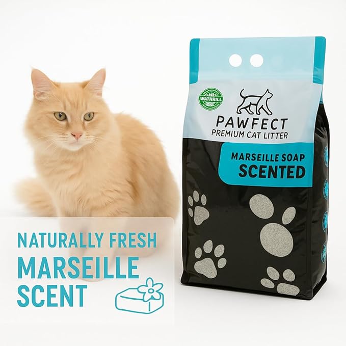 Marseille Soap Scented Clumping Cat Litter – 9.6 lb / 5L, Dust-Free, Odor Control