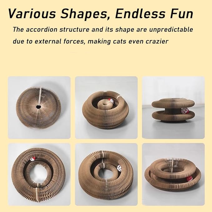 Claw Coil for Cats, Claw Coil, Cat Scratching Board with Bell, Magnetic Suction Interactive Indoor Playboard, Corrugated Paper, Does Not Take Up Space (B)