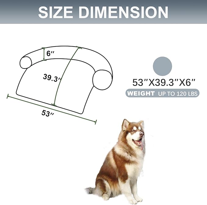 Calming Dogs/Cats Bed Mats, Dog Pad Washable Removable Couch Cover, Plush Long Fur Mat for Pets, Waterproof Lining, Perfect for Small, Medium and Large Dogs and Cats (Gradient Gray, 53"x39")